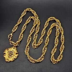 Avon Lion Head Belt Necklace In Box Small Medium Vintage Jewelry